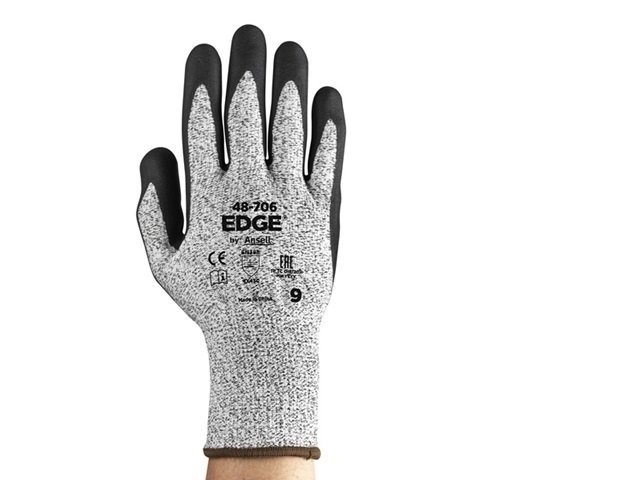 Ansell Size 9 HyFlex 18 Gauge HPPE/Nylon/Spandex Cut Resistant Gloves with Nitrile Coated Palm